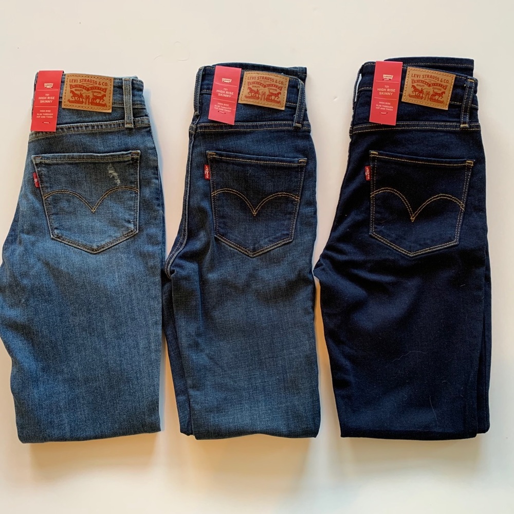 NWT Levi’s 721 High Rise Skinny Sz 25 LOT